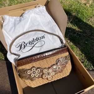 ⭐️ Brighton “Dianthe” Straw Handbag like new